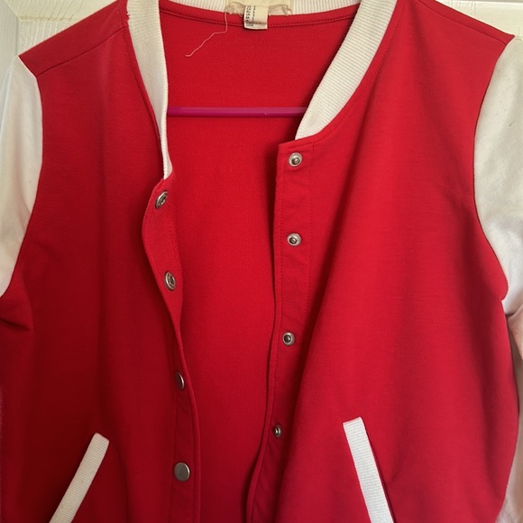 Forever 21 Red White Varsity Letterman Jacket - Picture 4 of 4